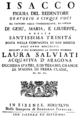 Bartolomeo Felici - Isacco figura del redentore - page de titre du livret - Florence 1747.png