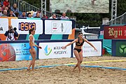 Deutsch: Beachhandball Europameisterschaften 2019 (Beach handball Euro); Tag 6: 7. Juli 2019 – Spiel um Platz Drei, Frauen, Kroatien-Niederlande 0:2 (14:23, 20:22) English: Beach handball Euro; Day 6: 7 July 2019 – Women's Bronze Medal Match – Croatia-Netherlands 0:2 (14:23, 20:22)