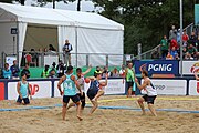 Deutsch: Beachhandball Europameisterschaften 2019 (Beach handball Euro); Tag 6: 7. Juli 2019 – Männerfinale, Dänemark-Norwegen 2:0 (25:18, 19:16) English: Beach handball Euro; Day 6: 7 July 2019 – Men's Final – Denmark-Norway 2:0 (25:18, 19:16)