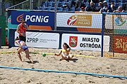 Deutsch: Beachhandball Europameisterschaften 2019 (Beach handball Euro); Tag 2: 3. Juli 2019 – Frauen, Vorrunde Gruppe C, Spanien-Griechenland 2:1 (12:20, 18:16; 8:2) English: Beach handball Euro; Day 2: 3 July 2019 – Women Preliminary Round Group C – Spain-Greece 2:1 (12:20, 18:16; 8:2)