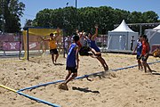 Deutsch: Beachhandball bei den Olympischen Jugendspielen 2018; Tag 4, 10. Oktober 2018; Jungs, Vorrunde, Gruppe A - Chinese Taipei (Taiwan)-Thailand 0:2 English: Beach handball at the 2018 Summer Youth Olympics at 10 October 2018 – Boys Preliminary Round Group A‎ – Chinese Taipei-Thailand 0:2