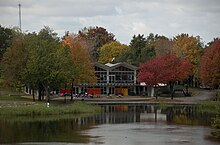 Beaver Lake pavilion was inaugurated in 1961 Beaver Lake Chalet.jpg