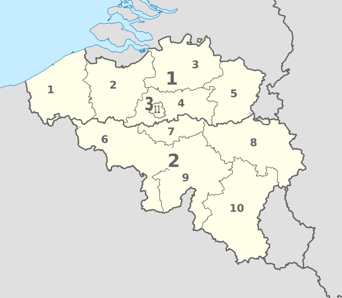 File:Belgium, administrative divisions (provinces+regions) - Nmbrs - monochrome.svg