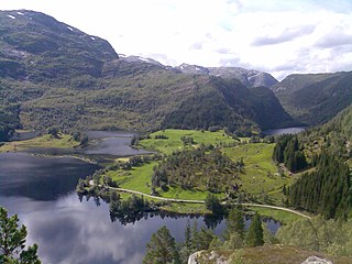Eksingedalen valley in Vaksdal, Norway
