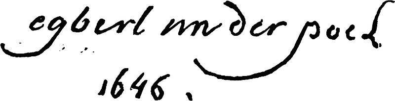 File:Beschrijving der schilderijen op 's Rijks Museum te Amsterdam (1858) p 107 signature Egbert Lievensz. van der Poel (1).jpg