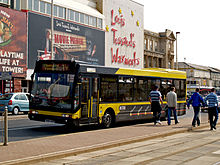 A Blackpool Transport bus en route to Fleetwood