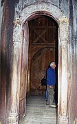 Entranceway through pillared arch, Borgund Stave Church