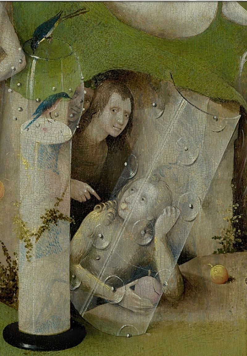 Bosch, Hieronymus - The Garden of Earthly Delights, central panel - Detail Man pointing at a women (lower right).jpg