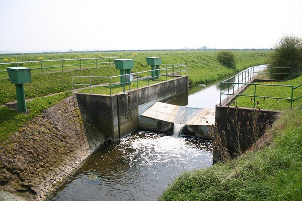 Brant Broughton Gauging Station on the River Brant in Lincolnshire, England.