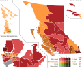 British Columbia general election 2013 - Winning party vote by riding