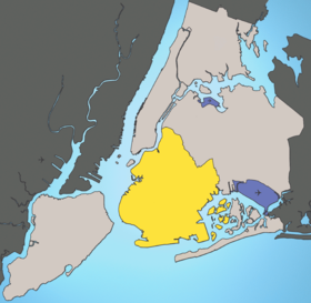 Plassering av Brooklyn County of Kings