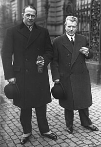 Lithuanian diplomats Dovas Zaunius and Vaclovas Sidzikauskas, 1932.