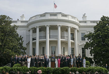 Alpha Phi Alpha members were among the list of some of the 600 expected guests of lawmakers, prominent black leaders and civil rights veterans on the South Lawn of the White House as President George W. Bush talked about the reauthorization of the Voting Rights Act.