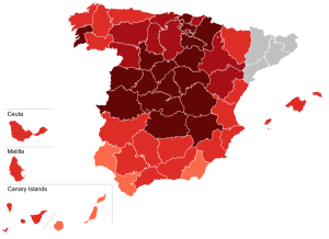 COVID-19 outbreak Spain per capita map.svg