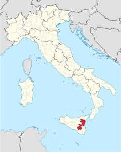 Oraș metropolitan Catania - Localizare