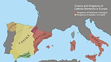 Crowns and kingdoms of the Catholic Monarchs in Europe (1500) Catholic monarch territories-1500.jpg