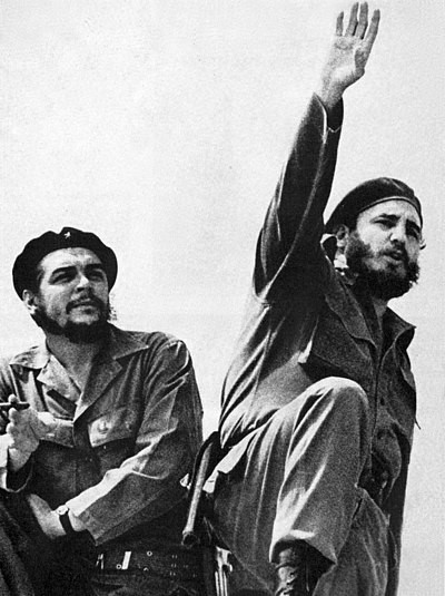 Che Guevara and Fidel Castro. Castro becomes the leader of Cuba as a result of the Cuban Revolution