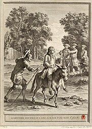 Gravure de Nicolas-Gabriel Dupuis et de Charles-Nicolas Cochin d'après un dessin de Jean-Baptiste Oudry (1755).