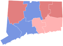 Connecticut Jaksa agung Hasil Pemilu oleh County, 2018.svg