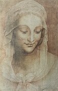 Copy after Leonardo da Vinci, Head of Saint Anne, c. 1510-1520, Vienna, Albertina Museum, inv. no. INV 53.