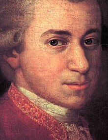 Mozart, c. 1781, detail from portrait by Johann Nepomuk della Croce Croce-Mozart-Detail.jpg