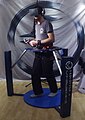 A Cyberith Virtualizer treadmill for VR in 2013. The user is said to be the developer of the device, Tuncay Cakmak.
