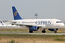 Cyprus Airways Airbus Airbus A319 taxiing at Frankfurt Airport (2010)