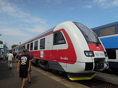 Motorová jednotka radu 861 ZSSK na veľtrhu Czech Raildays 2012 v Ostrave