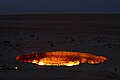 Darvaza gas crater, Jähennem derwezesi, Door to Hell, Gates of Hell, Derweze, Turkmenistan at night.jpg