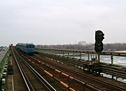 Trenes en el Puente del Metro