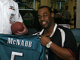 Donovan McNabb is the only player to be awarded three times. Donovan McNabb.jpg