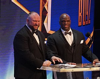 The Dudleys being inducted into the WWE Hall of Fame in 2018 Dudley Boyz Hof 2018 crop.jpg