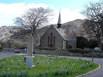 The parish church of St Gwynin, at the centre of the village