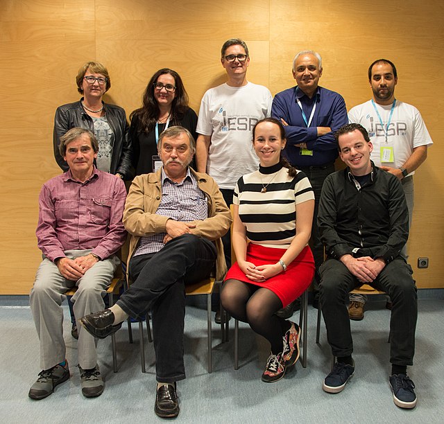 The board gathered in Wrocław at ESC 2017. Back: de Jong, De Gobbi, Böckman, Sarma, Pintér. Front: Heap, Trachet, Klingenberg, Korteweg.