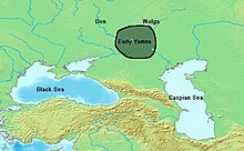 Location of early Yamnaya culture (3400 BCE), according to Anthony 2007 Early Yamna.jpg