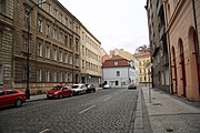 East view of Plavecká street in Nové Město, Prague.jpg