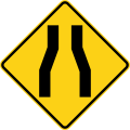 P4-4 Road narrows on both sides