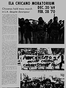 Local coverage of the Chicano Moratorium El Gallo Chicano-Moratorium Article.jpg