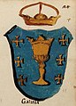Escudo do reino de Galicia no armorial Araldo nel quale si vedono delineate e colorite le armi…, c. 1715.