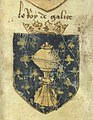 Armas do reino de Galicia no armorial de Jean V de Bueil, c. 1470.
