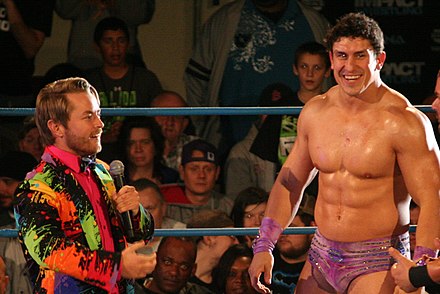 Spud (left) with Ethan Carter III in April 2014