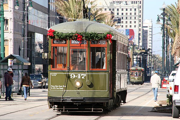 Streetcars on the Canal Street line.