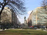 Farragut Square Park, in the Golden Triangle Farragut square from southeast.jpg