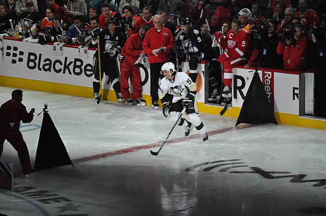Letang competing in the fastest skater event for the 2011 NHL All-Star Game
