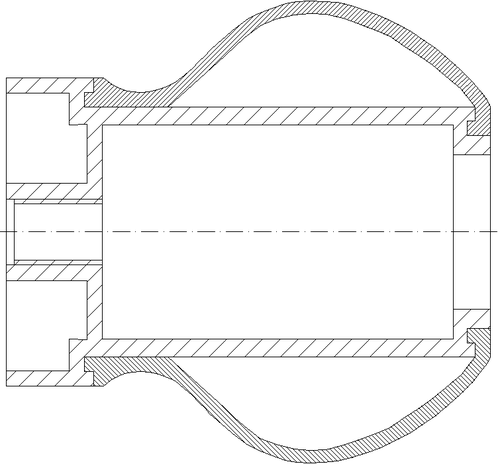 Przykład konstrukcji wzornika składanego (przekrój)