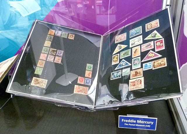 Mercury's stamp album at the Postal Museum in London
