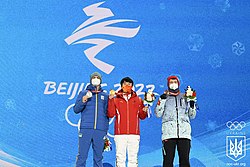 Freestyle skiing at the 2022 Winter Olympics – Men's aerials medalists.jpg