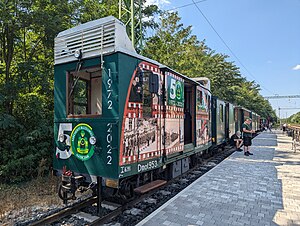 Der heute wieder betriebsfähige Dmot 953 bei der Széchenyi-Museumsbahn (2024)