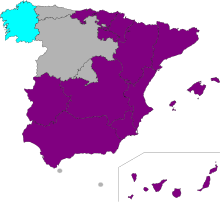 Map of gender identity laws in Spain's autonomous communities. # Purple: Law allows self-determination of gender identity # Blue: Law requires medical diagnosis to change gender identity # Grey: Law does not recognize trans identity Gender identity spain.svg