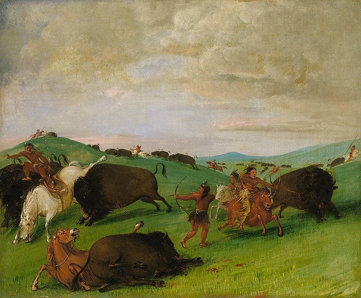 File:George Catlin - Buffalo Chase, Bulls Making Battle with Men and Horses - 1985.66.413 - Smithsonian American Art Museum.jpg